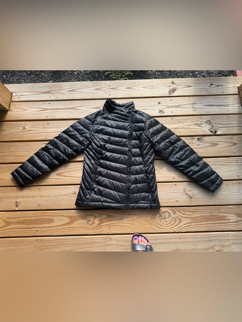 Eddie Bauer Black Quilted Packable Puffer Jacket